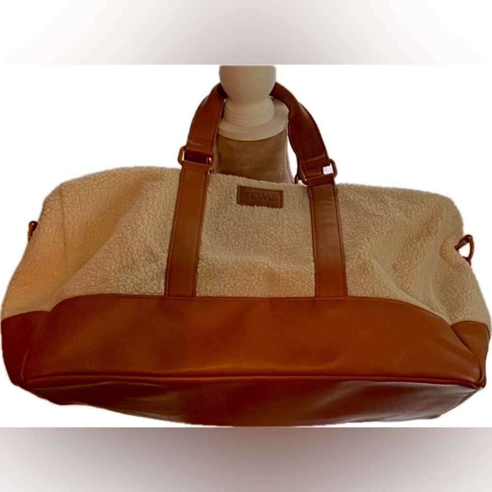 TOMS Tan and Cream Sherpa Duffel Bag